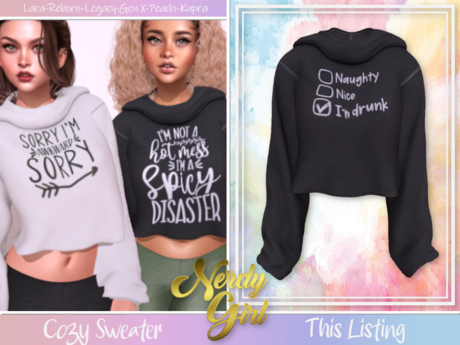 Second Life Marketplace - NG - Holiday Cozy Sweater Naughty Nice Drunk ...